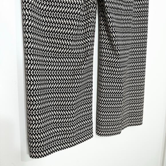 Anthropologie Maeve Colette Cropped Wide Leg Pants | Black‎ White Print | SZ 33T - Picture 9 of 13